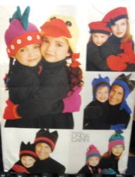 9600 VOGUE MS/MEN/KIDS FUN HATS MITTENS WHIMSICAL FLEECE PATTERN